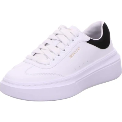 Afbeelding van Skechers Sport Classic Sneakers laag, Dames, Maat: 38.5, White/black Hoogwaardig imitatieleer