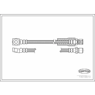 Afbeelding van CORTECO 19018870 Remslang Vooras 283 OPEL: Corsa A CC