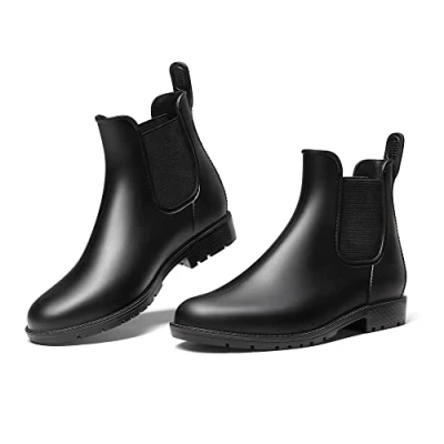 Afbeelding van DREAM PAIRS Wellington Waterdichte regenlaarzen voor dames, zwart.