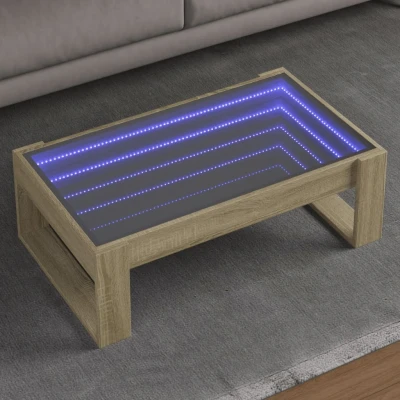 Afbeelding van vidaXL Salontafel met Infinity LED 90x53x30 cm sonoma eikenkleurig