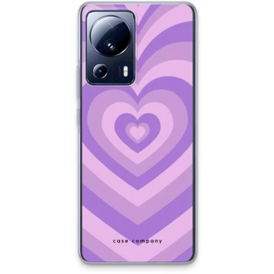 Afbeelding van Case Company® hoesje geschikt voor Xiaomi 13 Lite Hart Paars Soft Cover Telefoonhoesje Bescherming aan alle Kanten en Schermrand