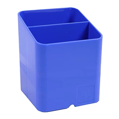 Afbeelding van Exacompta Art.nr. 67729D 1 Iderama Pen Cube pennenkoker 74 x 93 mm 2 vakken voor organisatie, groeven onder de stroomkabels ijsblauw