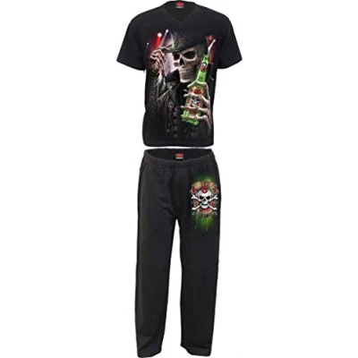 Afbeelding van Spiral Triple 6 Heren Pyjama, zwart, zwart.