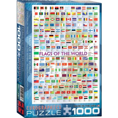 Afbeelding van Eurographics Puzzle Flaggen Dieser ERDE 1000 Teile Puzzel voor kinderen, Maat: One Size, Multicoloured