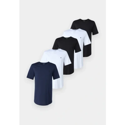 Afbeelding van Jack &amp; Jones Jprblabrody TEE 5 PACK Tshirt basic, Heren, Maat: Medium, White/black/navy