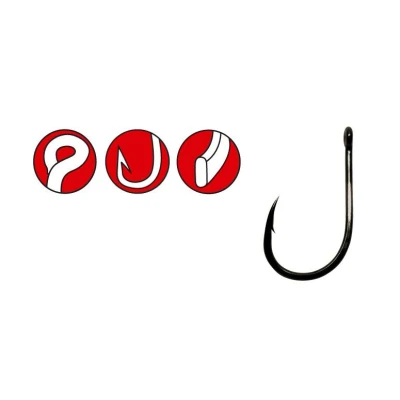 Image de Hameçons Avec Oeillet Gamakatsu Powercarp NS Noir (10pcs) Taille 10 carpe