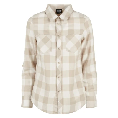 Afbeelding van Urban Classics Overhemdblouse, Dames, Maat: 5XL, Whitesand lighttaupe