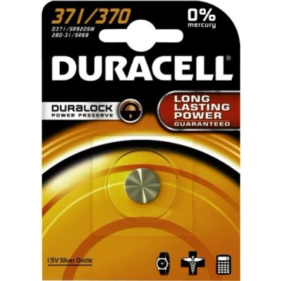 Afbeelding van Duracell batterij zilveroxide, knoopcel, 370/371, SR69, 1,5 V horloge, blisterverpakking (1 pack)
