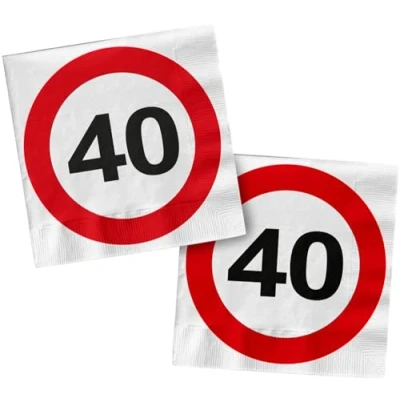 Afbeelding van Folat Servetten Verkeersbord 40 20 stuks 33 x cm