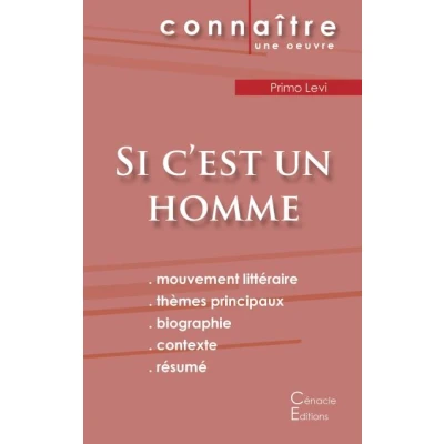 Image de Fiche de lecture Si c&#039;est un homme Primo Levi (Analyse littéraire référence et résumé complet)
