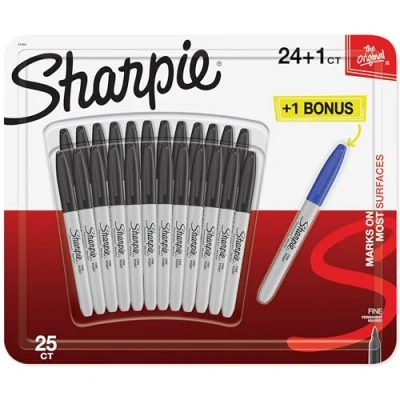 Afbeelding van Sharpie permanent marker met fijne punt, 25 stuks, zwart