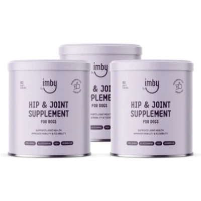Afbeelding van Imby &quot;Gewrichten&quot; Honden Supplement 3 Potten Collageen, MSM &amp; Glucosamine Hond Hondensnacks Hondenvoeding voor spieren en gewrichten 100% Natuurlijke Hondenkoekjes Probiotica 270 Hondensnoepjes