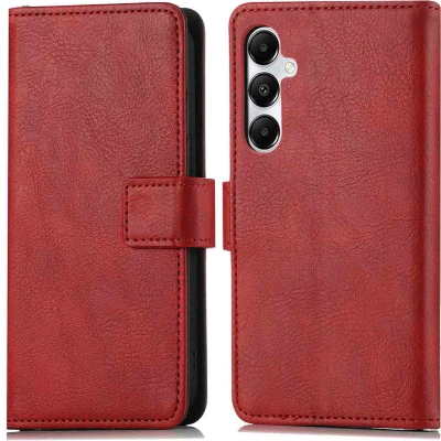 Afbeelding van iMoshion Hoesje Geschikt voor Samsung Galaxy A35 Met Pasjeshouder Luxe Bookcase Rood