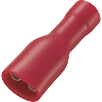 Afbeelding van TRU COMPONENTS 1565179 Platte stekker (female) Insteekbreedte: 4.8 mm Insteekdikte: 0.8 180 Volledig geïsoleerd Rood 50 stuk(s)