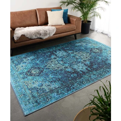 Afbeelding van Vintage Vloerkleed Fade No.2 Blauw 76x150 Cm