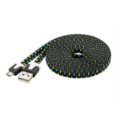 Image de PremiumCord Câble USB (M) pour Micro de type B 2.0 2 m moulé, plat noir, bleu, jaune