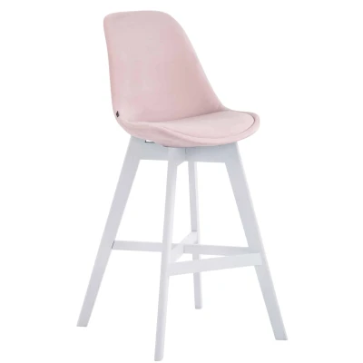 Afbeelding van Barkruk Narvik Velvet Wit Frame Roze