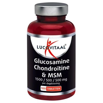Afbeelding van Stapel tot 60% korting Lucovitaal Glucosamine Chondroïtine MSM 100 tabletten