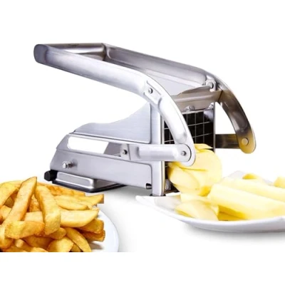 Afbeelding van Impeccable Culinary Objects (ICO) Fritessnijder, professionele fritessnijder met 2 messen, antisliptechnologie, groentesnijder, accessoires voor friteuse (roestvrij staal)