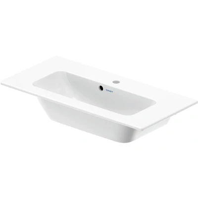 Afbeelding van Duravit Me by starck wastafel 83x40cm 1 kraangat overloop wit Minimalistisch design