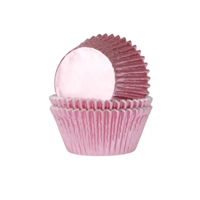 Afbeelding van Cupcake Cups HoM MINI Folie Baby Roze 33x20mm. 36st.
