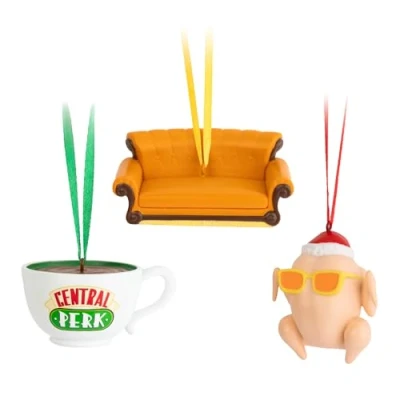 Afbeelding van Grupo Erik Set van 3 Friends kerstdecoraties Originele kerstballen kunsthars, kerstboomversieringen
