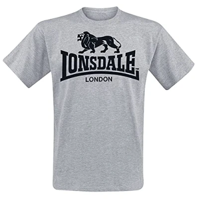 Afbeelding van Lonsdale Heren T shirt met logo Regular Fit grijs gemêleerd M