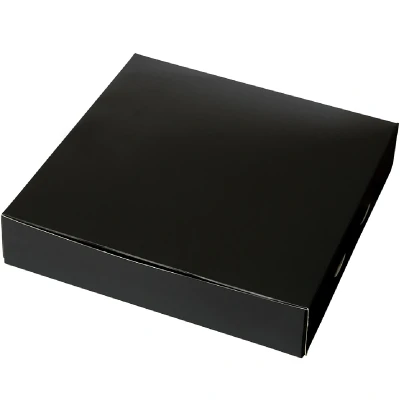 Afbeelding van Taartdoos 25x25x5cm. Zwart 50st