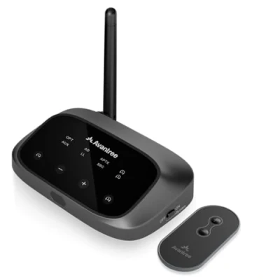 Afbeelding van Avantree Oasis Plus 2 Bluetooth 5.3 tv zender met versterkte optische volumes, aptX Adaptive en lage latentie, 50 m lang bereik, soundbardoorgang volumeregeling op afstand