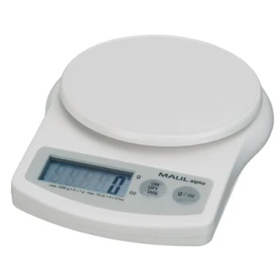 Afbeelding van Maul MAULalpha 2000G 1642002 Brievenweegschaal Weegbereik (max.) 2 kg Resolutie 1 g werkt op batterijen Wit