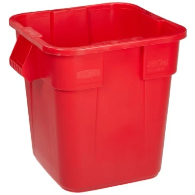Afbeelding van Rubbermaid Commercial Products FG352600RED brutton vierkant, 106 l, rood