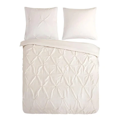 Afbeelding van Pure Dekbedovertrek &quot;luxe stiksel plooien&quot; Zand (200x200/220 cm) Microfiber