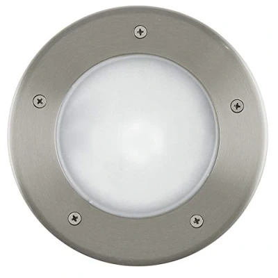 Afbeelding van EGLO Riga 3 Buitenverlichting Grondinbouwlamp 1 Lichts RVS Wit Ø17 cm