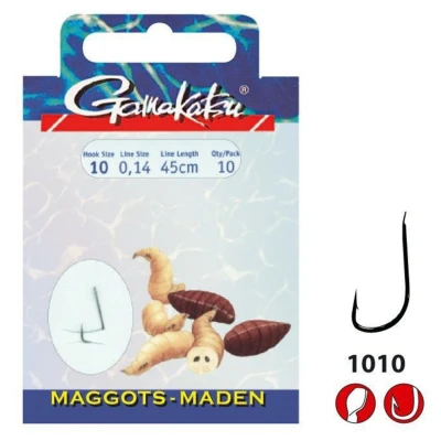 Afbeelding van Gamakatsu Maggots Brons 60cm LS 1010 018 (10mm) (10 stuks) Witvis onderlijnen