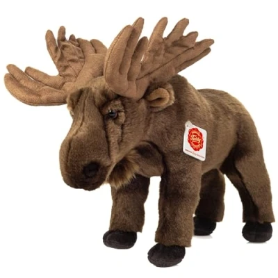 Afbeelding van Hermann Teddy Knuffeldier Eland zachte pluche stof premium knuffels bruin 30 cm