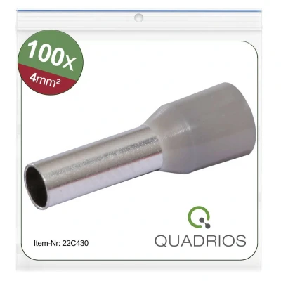 Afbeelding van Quadrios 22C430 Adereindhulzen 4 mm² Deels geïsoleerd Grijs 1 set(s)