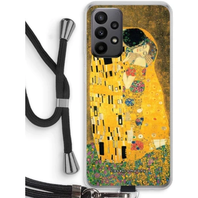 Afbeelding van Case Company® hoesje met Koord geschikt voor Samsung Galaxy A23 Der Kuss Telefoonhoesje Zwart Bescherming aan alle Kanten en Over de Schermrand