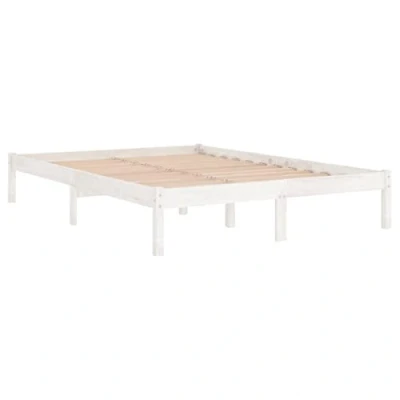 Afbeelding van vidaXL Bedframe zonder matras wit massief hout
