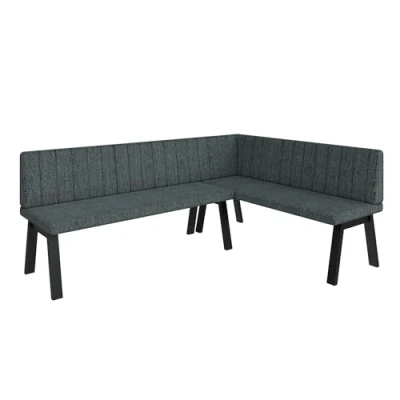 Afbeelding van Akiko Metal A Hoekbank voor je eetkamer, moderne keuken, zithoek, eetkamer. Perfect kantoor en receptie. solide afwerking. (196 x