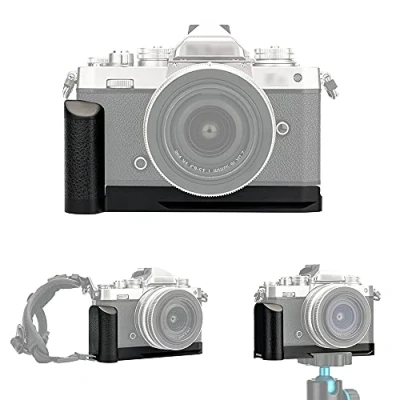 Afbeelding van JJC Metalen handgreep voor Nikon Z fc camera, Arca Swiss type snelbevestigingsplaat L houder antislip versterkte Vervangt GR1 handvat, zilver