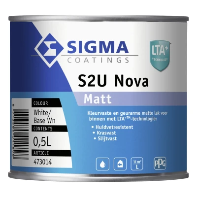 Afbeelding van Sigma S2U Nova Matt 0,5 liter Matte verf voor hout binnen (waterbasis)
