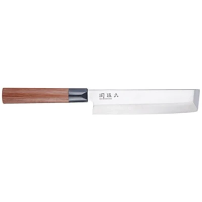 Afbeelding van KAI Seki Magoroku Usuba redwood 17,0 cm 1K6 koolstofstaal met 57 (±1) HRC glanzend gepolijst lemmet sequoia pakka hout handgemaakt in Japan