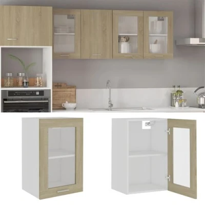 Image de vidaXL Armoire en verre suspendue Lyon Chêne sonoma802508
