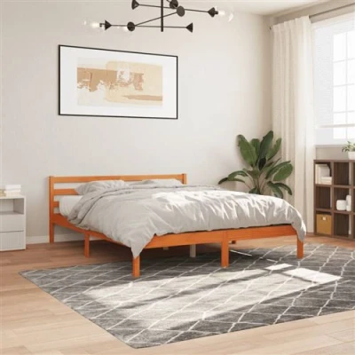 Image de vidaXL Cadre de lit sans matelas cire marron 200x200cm bois pin massif