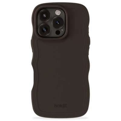 Afbeelding van Holdit Hoesje Geschikt voor iPhone 16 Pro Wavy Case bruin