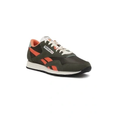 Afbeelding van Reebok Classic Nylon Unisex Sneakers laag, Maat: 46, Hunter green/pump orange/vintage chalk Leer en textiel