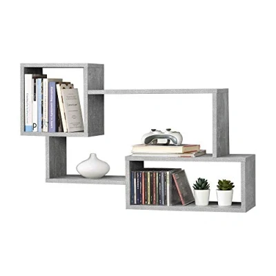 Afbeelding van Wandplank Kvinesdal met 3 vakken 87x18x54 cm betonkleurig