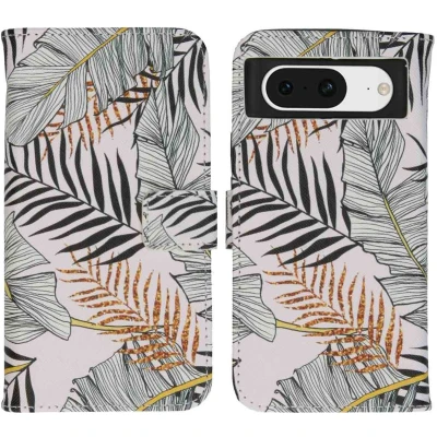 Afbeelding van iMoshion Hoesje Geschikt voor Google Pixel 8 Met Pasjeshouder Design Softcase Bookcase Meerkleurig / Glamour Botanic