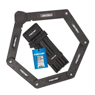 Afbeelding van Fischer Opvouwbaar slot voor volwassenen, uniseks, zwart, 85 cm