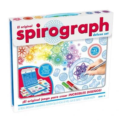 Afbeelding van Spirograph Deluxe Spirograaf voor kinderen van 8 jaar, mandala ontwerper, set kinderen, volwassenen, tekenset creatief spel meisjes, jaar of ouder